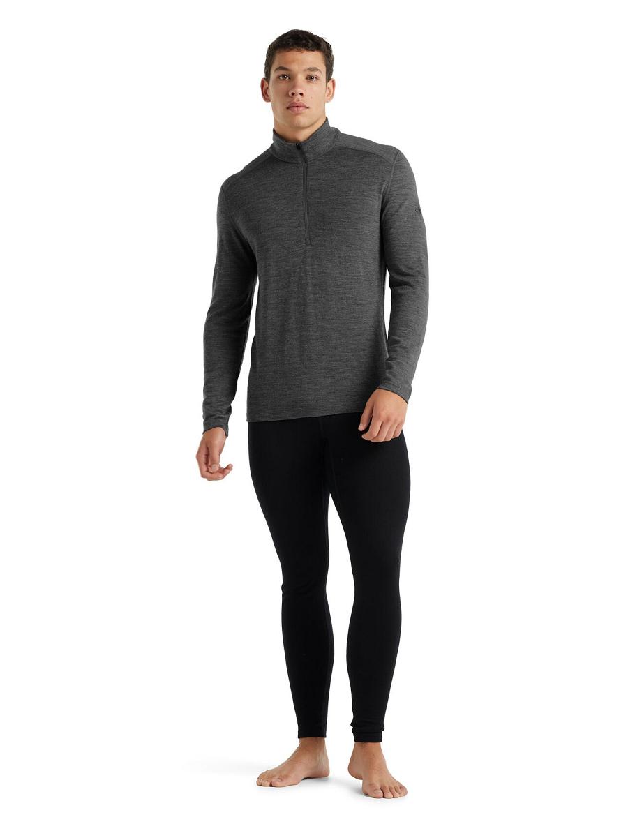 Icebreaker Merino 260 Tech Long Sleeve Half Zip Thermal Top Férfi Base Layers Szürke | HU 1386ILHS